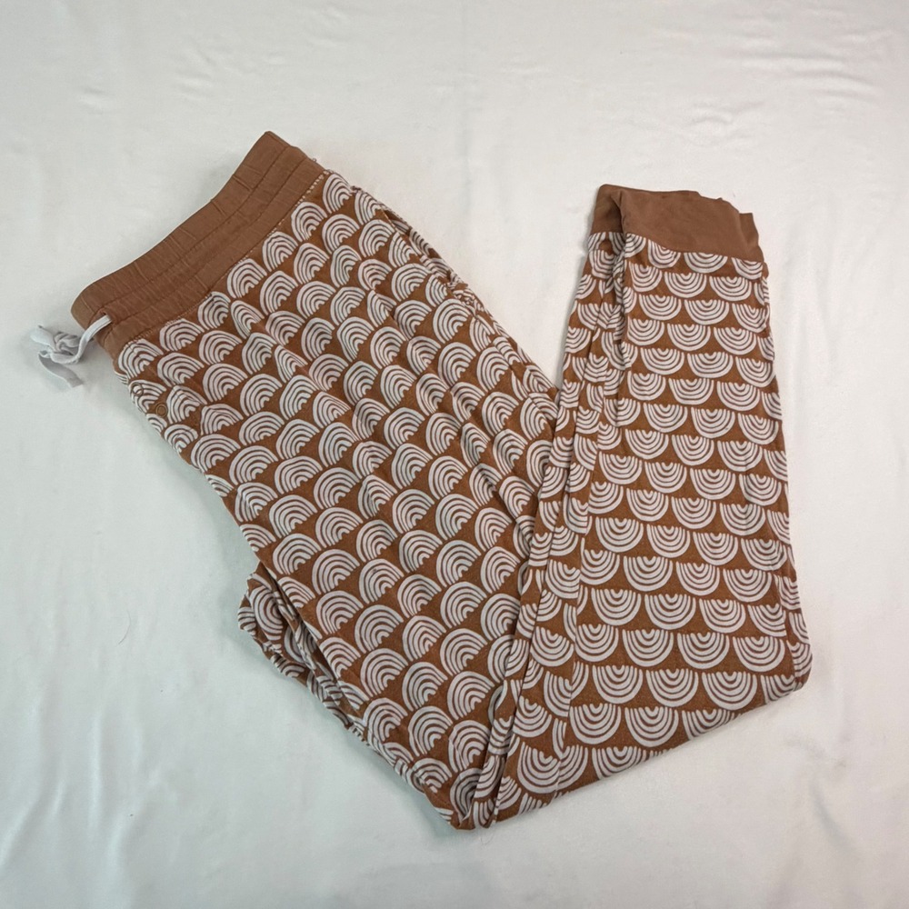 Little Sleepies Brown Rainbow Bamboo Viscose Pajama Jogger Pants Womens Medium